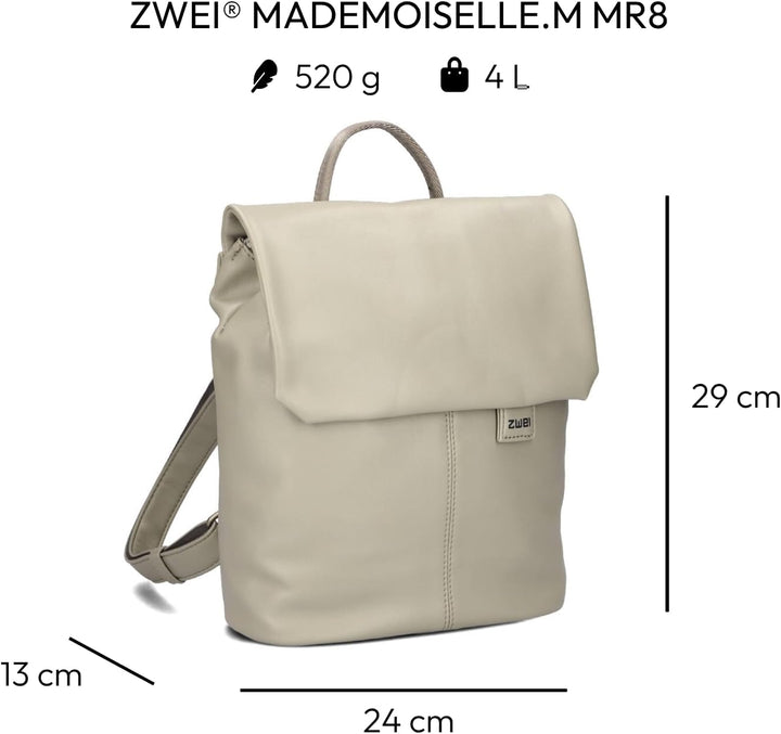 Zwei Damen City-Rucksack Mademoiselle.M MR8 4 Liter weiches Kunstleder, Magnet-Verschlussklappe, Hau