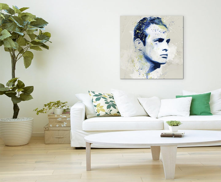 Marlon Brando III Aqua 60x60cm - Splash Art Paul Sinus Wandbild auf Leinwand - Malerei, Kunstbild, A