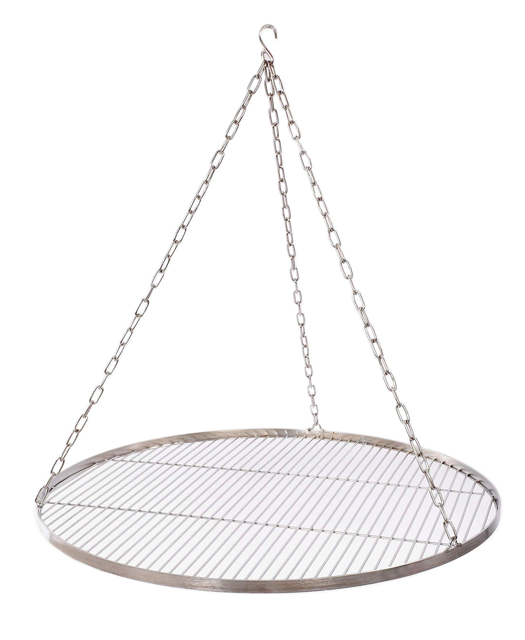 70 cm Grillrost Edelstahl für Schwenkgrill 3 Bein BBQ Grill Rost mit Kette 14 mm Stababstand