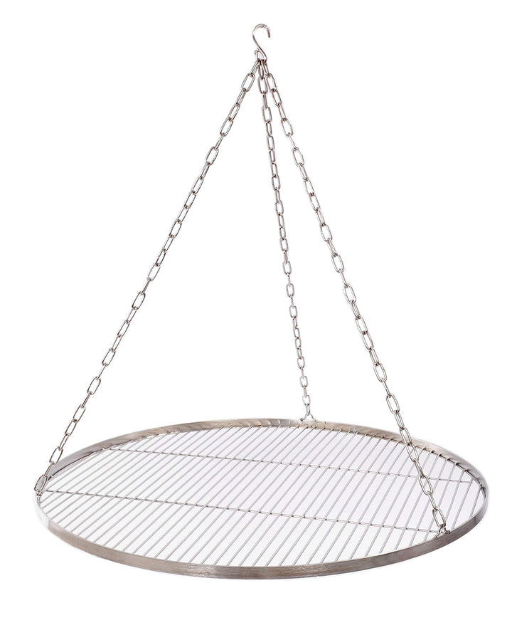 70 cm Grillrost Edelstahl für Schwenkgrill 3 Bein BBQ Grill Rost mit Kette 14 mm Stababstand