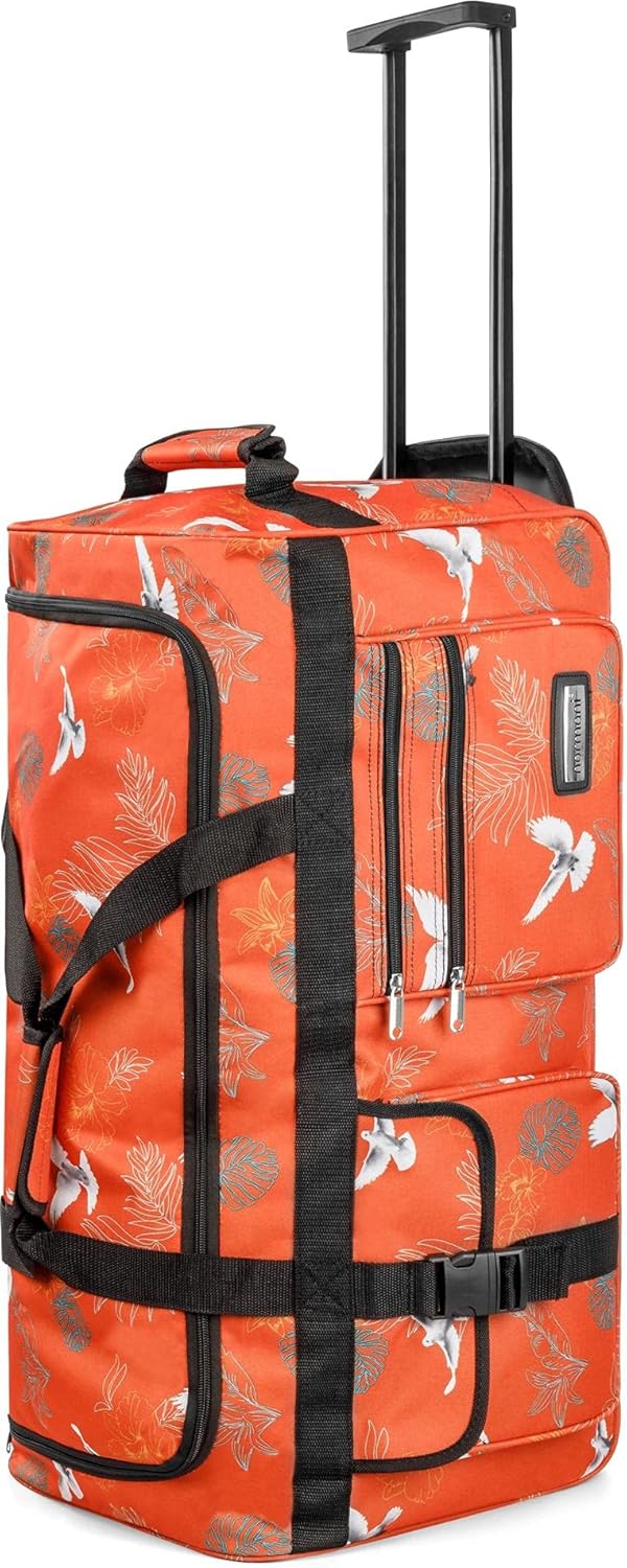 normani Jumbo Reisetasche XXL Trolly mit Rollen aus robustem Material Farbe Friedenstaube / 80 Liter