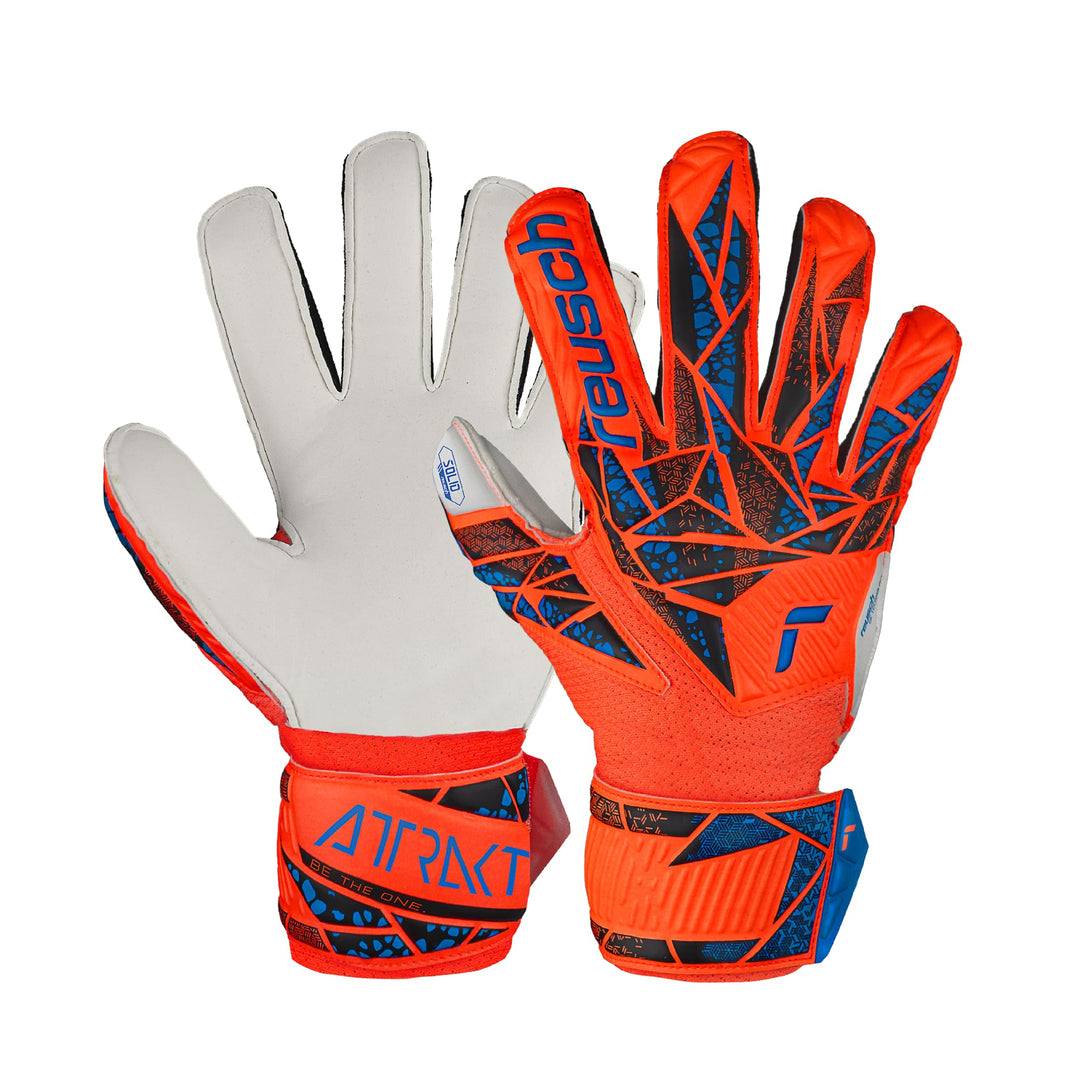 Reusch Unisex Jugend Attrakt Solid Finger Ständer Junior warthandschuhe 5 2210 Hyperorng/Elec Blue,