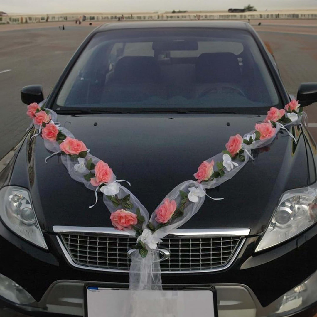 Rosen Girlande Braut Paar Rose Deko Dekoration Autoschmuck Hochzeit Car Auto Wedding ®Auto-schmuck D