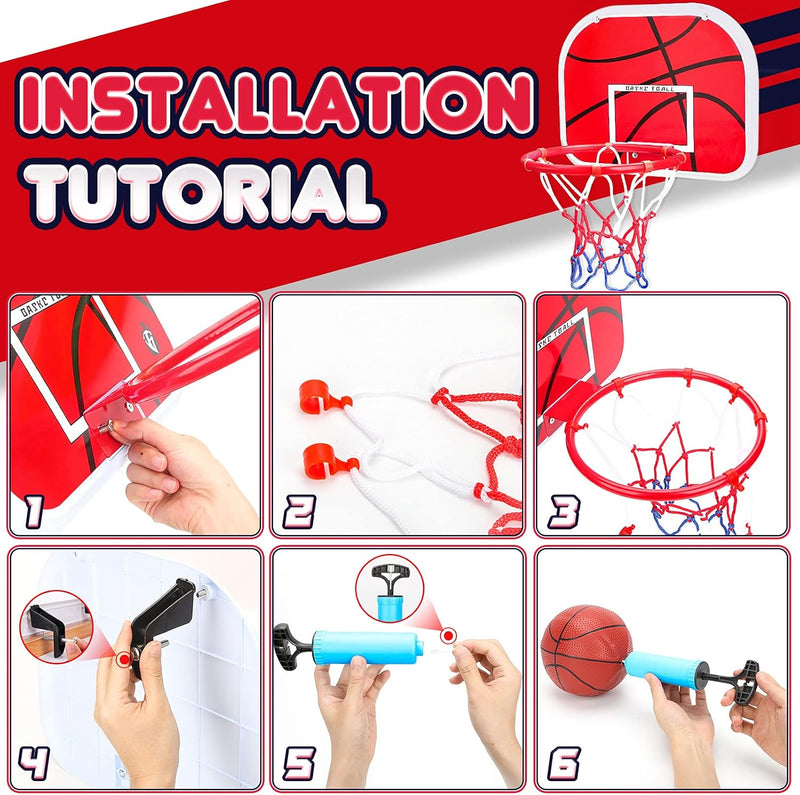 Dreamon Basketballkorb fürs Zimmer, Mini Basketballkorb fürs Zimmer Mit Ball, Kinder Mini Basketball