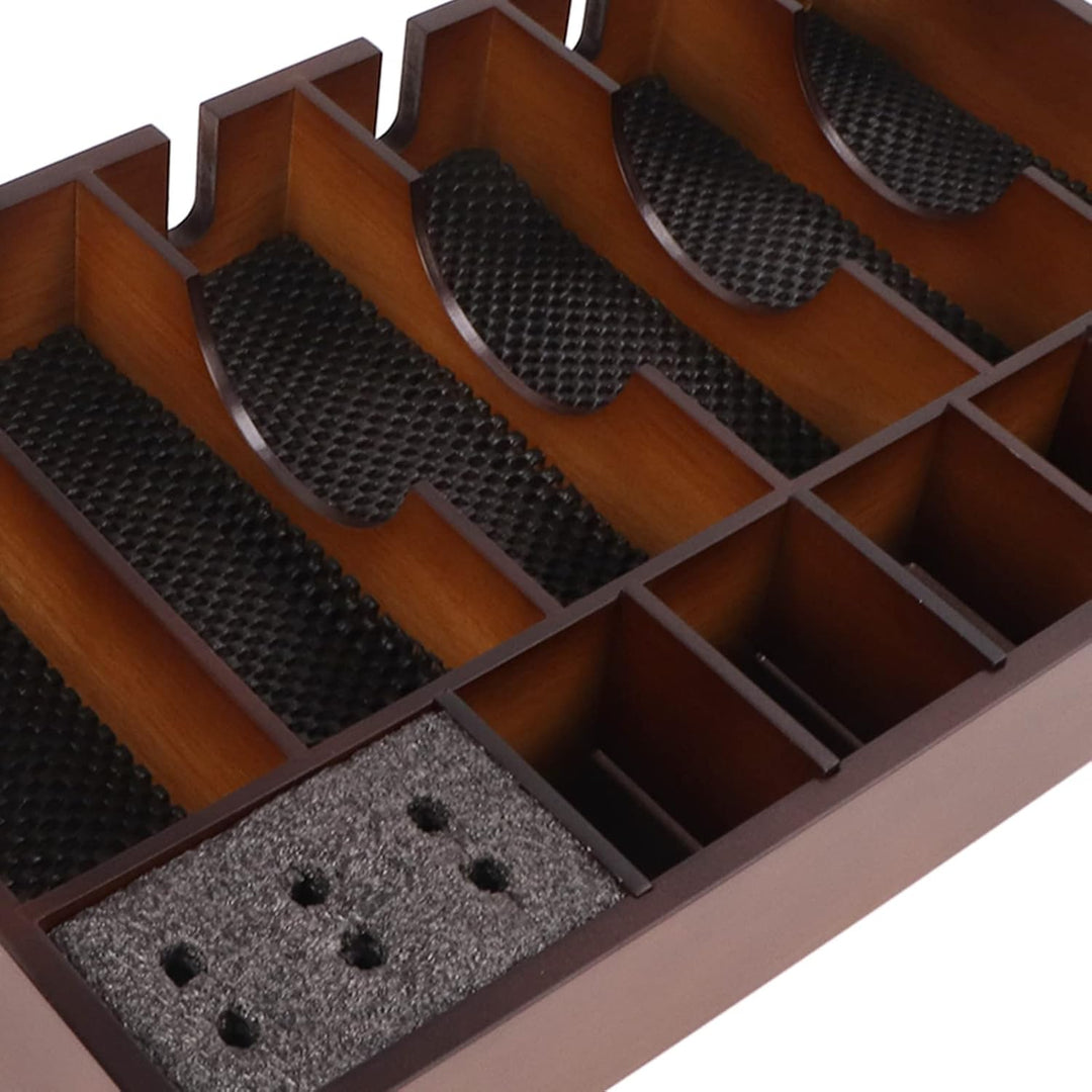 KAKAKE Friseur-Tablett-Organizer, platzsparender grossflächiger Friseur-Clipper-Halter aus Holz für