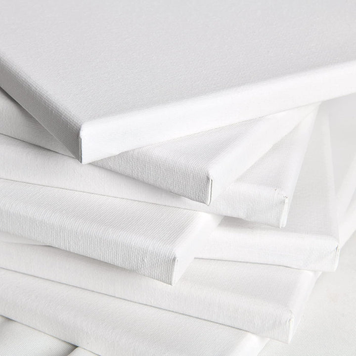 Artina FSC® Keilrahmen 10er Set Akademie 10x10 cm – Leinwand Set Maltuch aus 100% Baumwolle Leinwänd