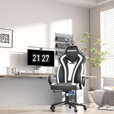 bigzzia Gaming Stuhl Computerstuhl Ergonomisch - Gamer Stuhl Bürostuhl mit Höhenverstellung Wippfunk