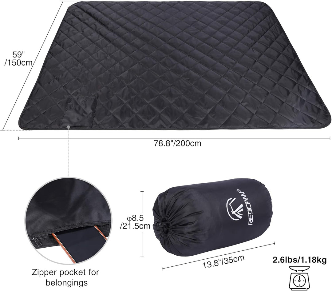 REDCAMP wasserdichte Camping Decke mit Sherpa-Futter, Thermo Gross Stadiondecke, Warm Outdoor Decke