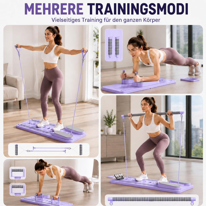 Skay Pilates Board für Zuhause – Faltbares Pilates Reformer Set mit Timer, Multifunktionales Pilates