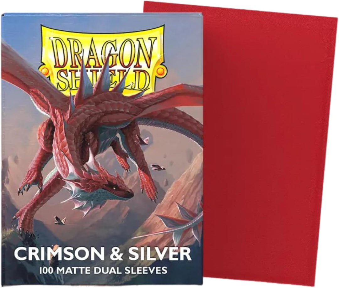 Arcane Tinmen Dragon Shield: Matte – Dual Crimson & Silver(100)