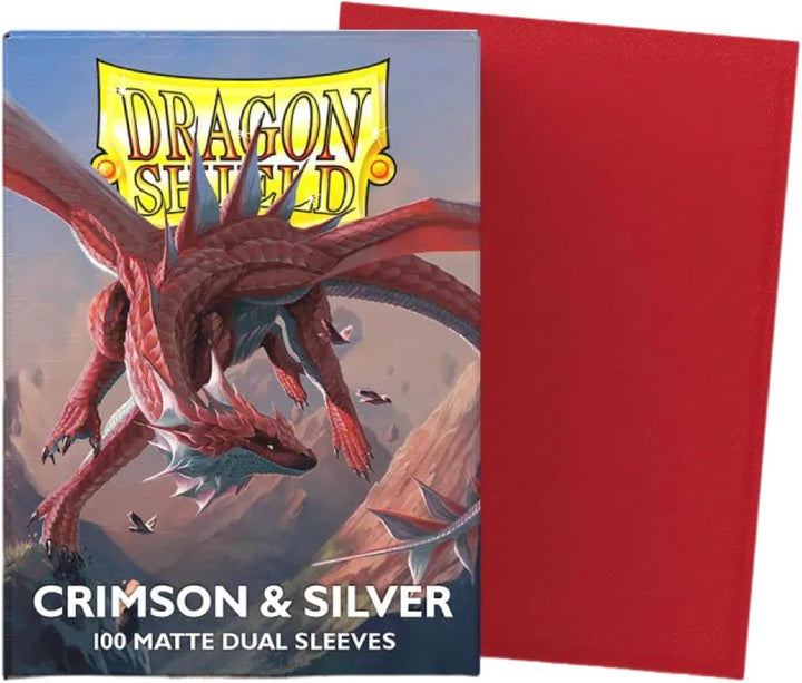 Arcane Tinmen Dragon Shield: Matte – Dual Crimson & Silver(100)