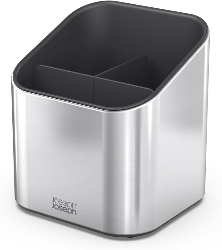 Joseph Joseph Surface Utensilienhalter aus Edelstahl, mit Rutschfest Füssen und Trennwand, fingerabd