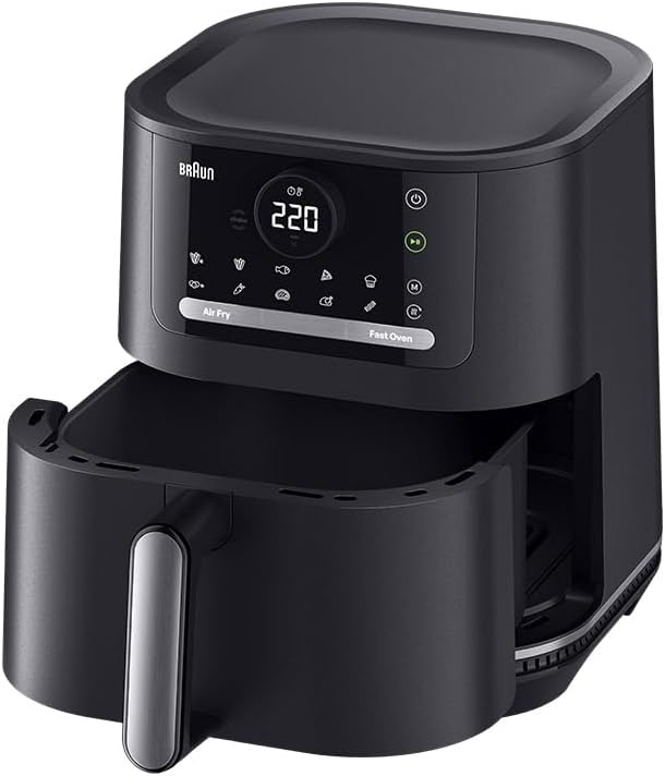 Braun MultiFry 5 – 2-in-1 Heissluftfritteuse mit Backfunktion, PFAS-freie Keramikbeschichtung im Gar