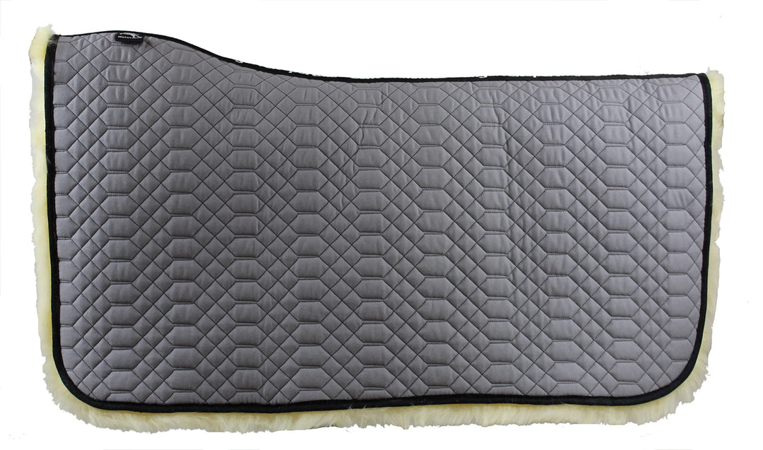 Engel Reitsport Lammfell Western Squarepad WPAD1 Stoff schwarz grau-silber, grau-silber