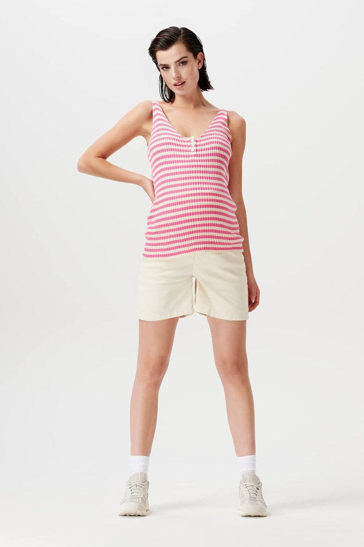 Supermom Damen Jeans Hurlock Over The Belly Shorts 30 Bone White - P989, 30 Bone White - P989