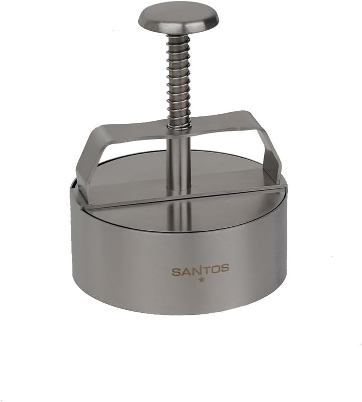 SANTOS Profi Burgerpresse Edelstahl – Patty-Presse für Ø 11 cm Burger, Flexible Dicke, einfache Hand