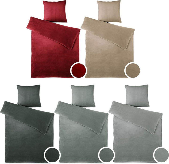 aqua-textil Feelwell Bettwäsche 135 x 200 cm 2teilig Coral Fleece Bettbezug Thermo Flausch anthrazit