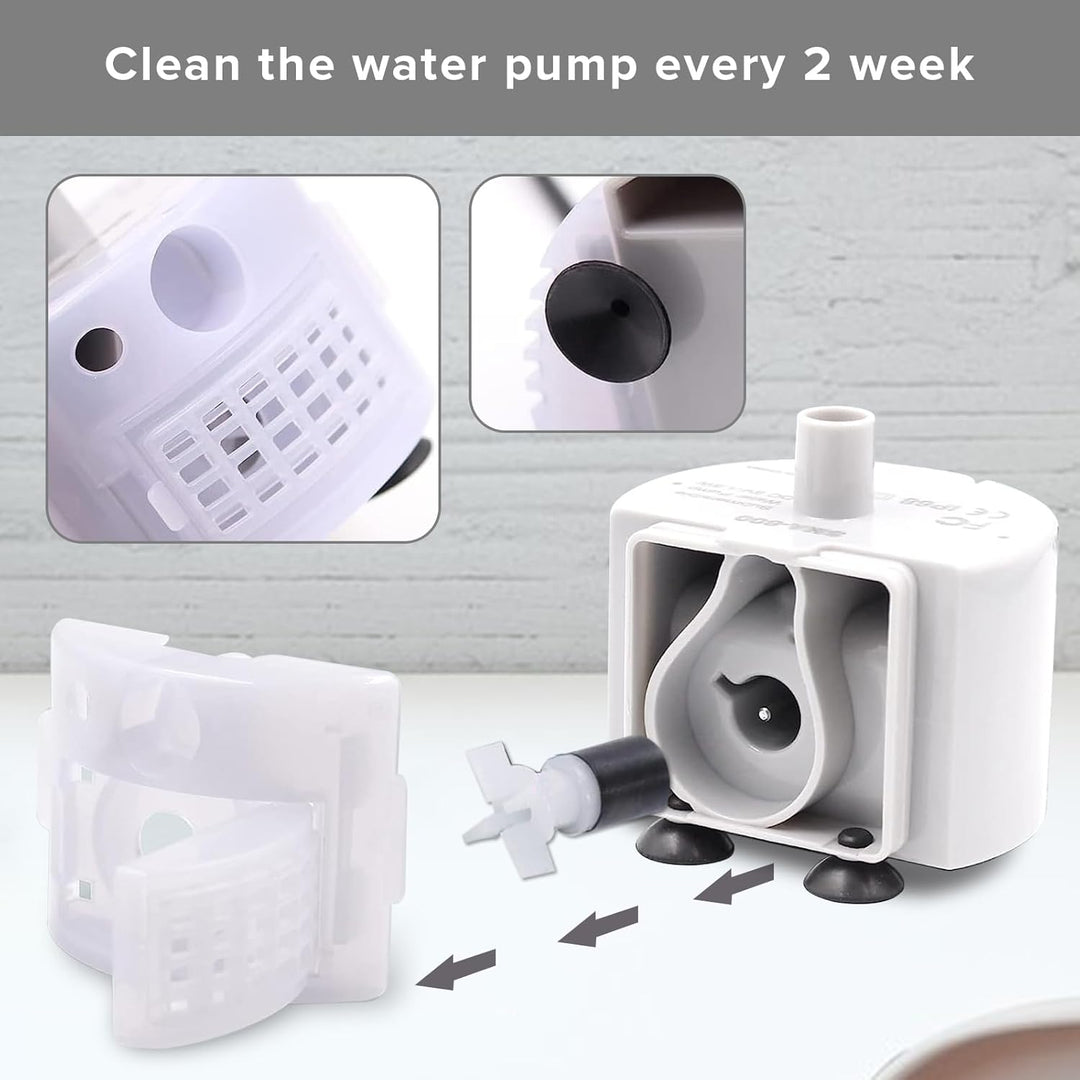 PEKTACO Cat Wasserbrunnen Ersatz-Wasserpumpe für 3,2 l / 3,061.7 g automatischen Edelstahl-Haustierb