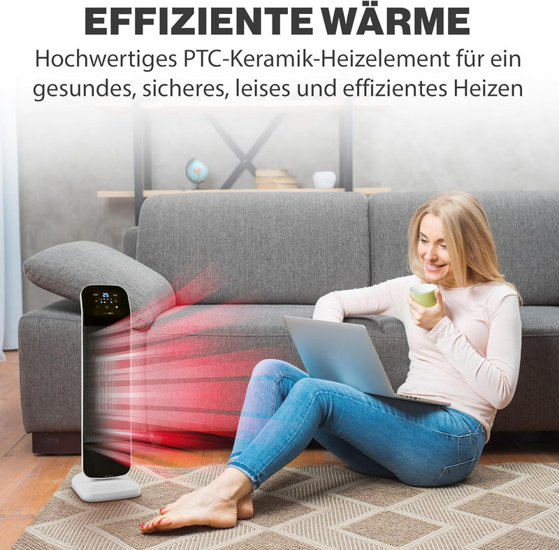Clatronic Keramik-Heizlüfter HL 3763, Heizung und Ventilator, Elektroheizung für Badezimmer/Wohnmobi
