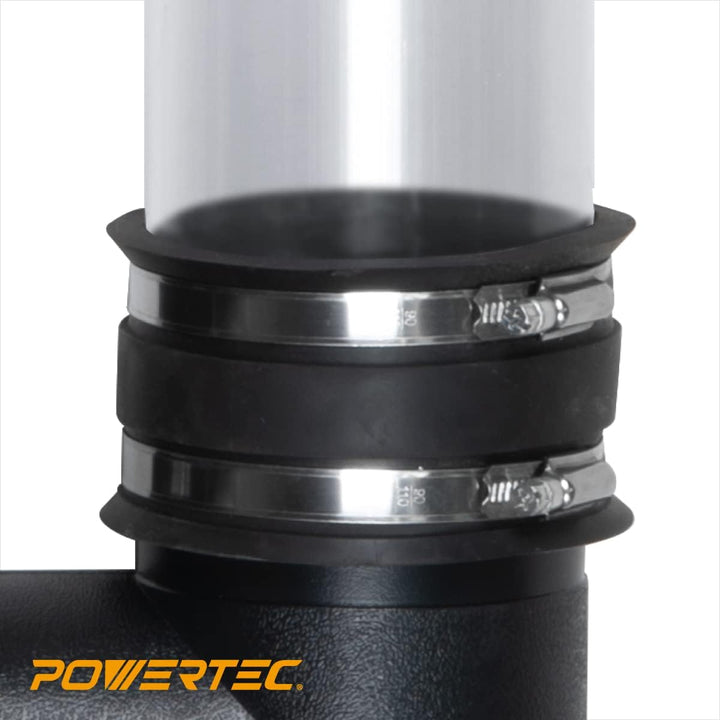 POWERTEC 70148V 2-1/2 Zoll Staubkontrolle Flex Manschette mit Stahlschlauchschellen, Schlauchverbind