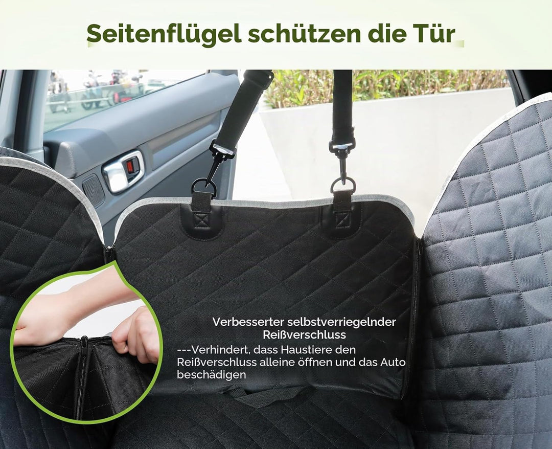 pecute Hundedecke Auto Rückbank 136 * 146 cm, Rücksitz mit Seitenschutz & Sichtfenster, Autositzbezu