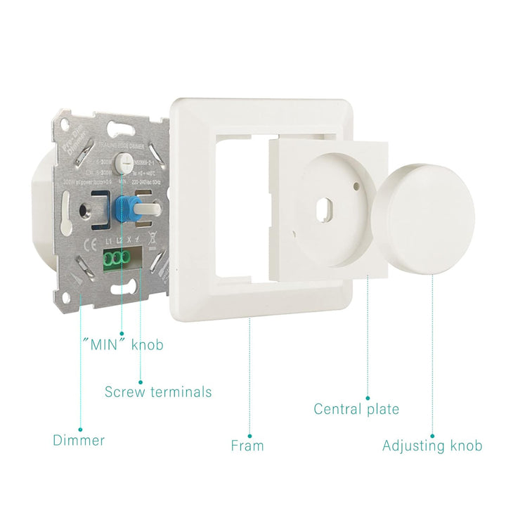 VIPMOON,Dimmer, LED-Dimmschalter für Wohnmobil Boot LKW Wohnwagen Anhänger Leuchte Halogenstreifen/L
