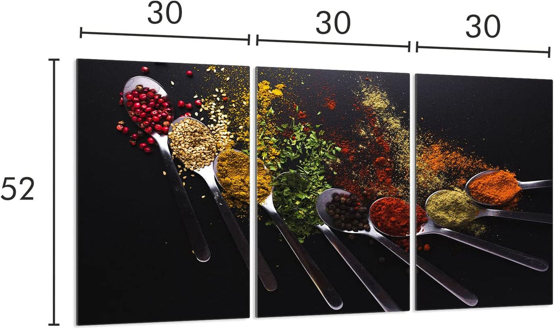 Herdabdeckplatten 3 Teilig 90x52 cm Ceranfeldabdeckung Küche Elektroherd Induktion Herdschutz Spritz