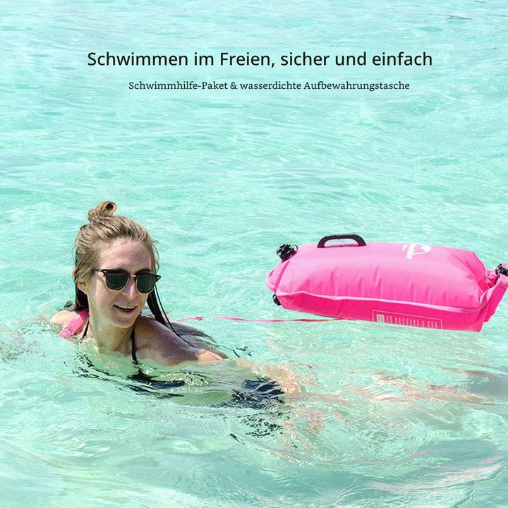 Naturehike 18L Schwimmboje Zwei Airbags Swim Boje Trockensack wasserdichte Strandtasche mit Verstell