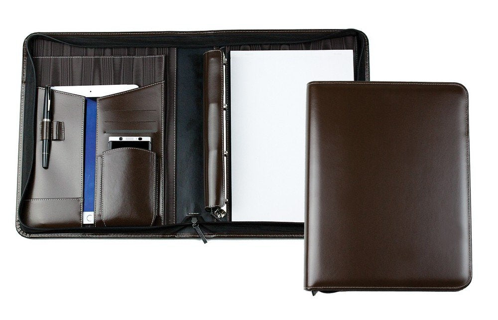 DELMON VARONE - Personalisierbare Tablet &amp; Smartphone Schreibmappe DIN A4 XXL Cambridge Top Grain Le