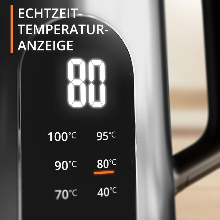 Krups Selection Wasserkocher, 1,7 Liter Fassungsvermögen für bis zu 6 Tassen, 6 Temperaturen, Real-T