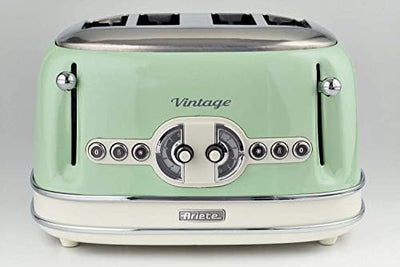 Ariete,156 Toaster im Vintage-Design für 4 Scheiben, 1600 W, 6 Toaststufen, aus lackiertem Edelstahl