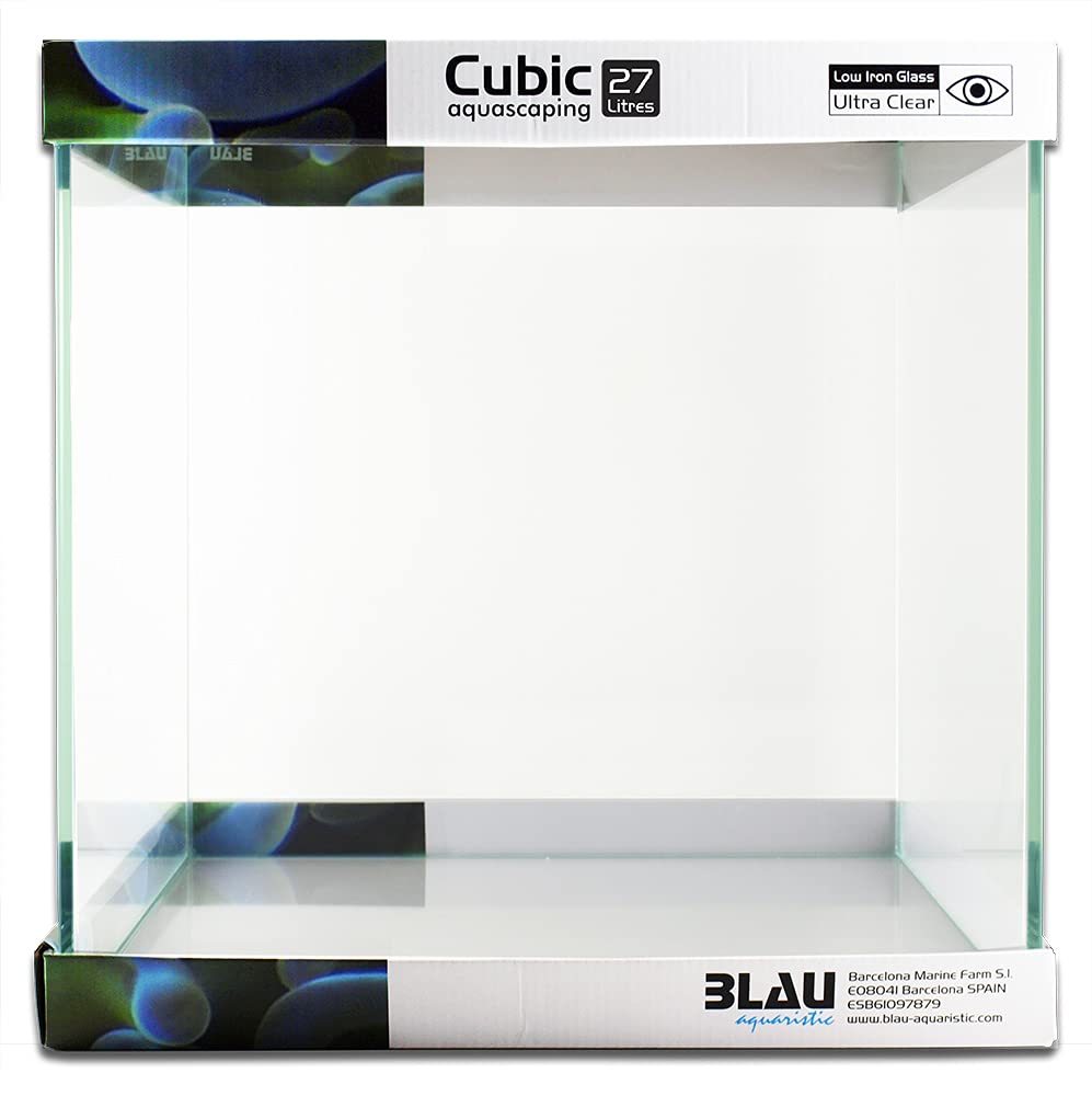 Blau Aquaristic Cubic Aquascaping 27, transparent durchsichtig 27 Liter (1er Pack), durchsichtig 27