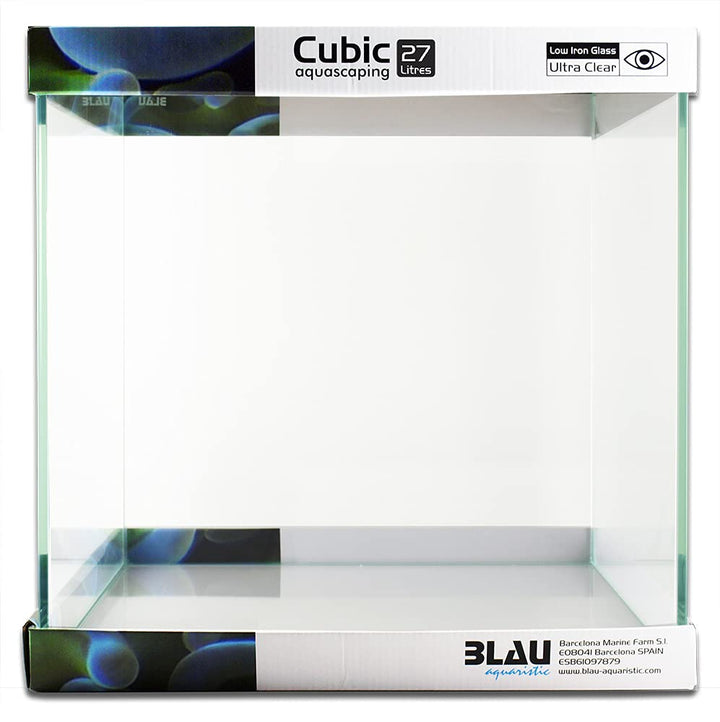 Blau Aquaristic Cubic Aquascaping 27, transparent durchsichtig 27 Liter (1er Pack), durchsichtig 27