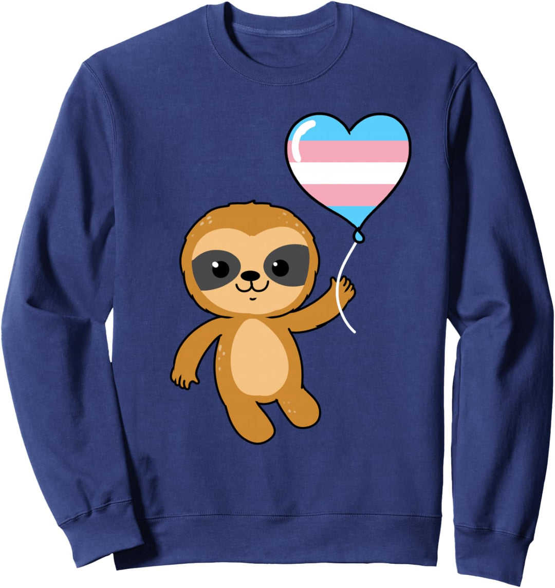 Transgender Faultier Herzballon Trans Pride Sweatshirt