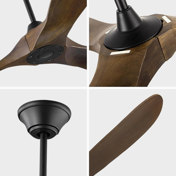 178cm grosser Outdoor-Deckenventilator,moderner rustikaler Holz-Deckenventilator ohne Licht mit Fern