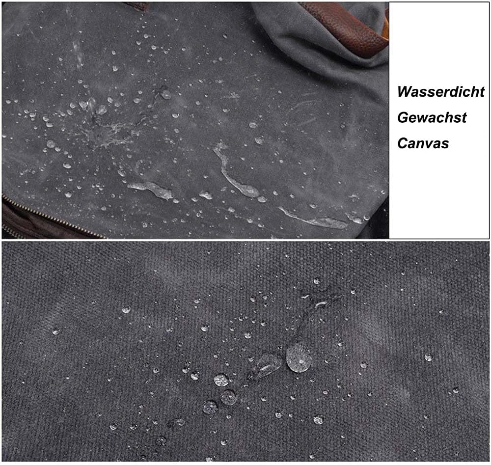 Neuleben Wasserdicht Kameratasche für DSLR Umhängetasche Vintage Gross Fototasche Canvas Leder Camer
