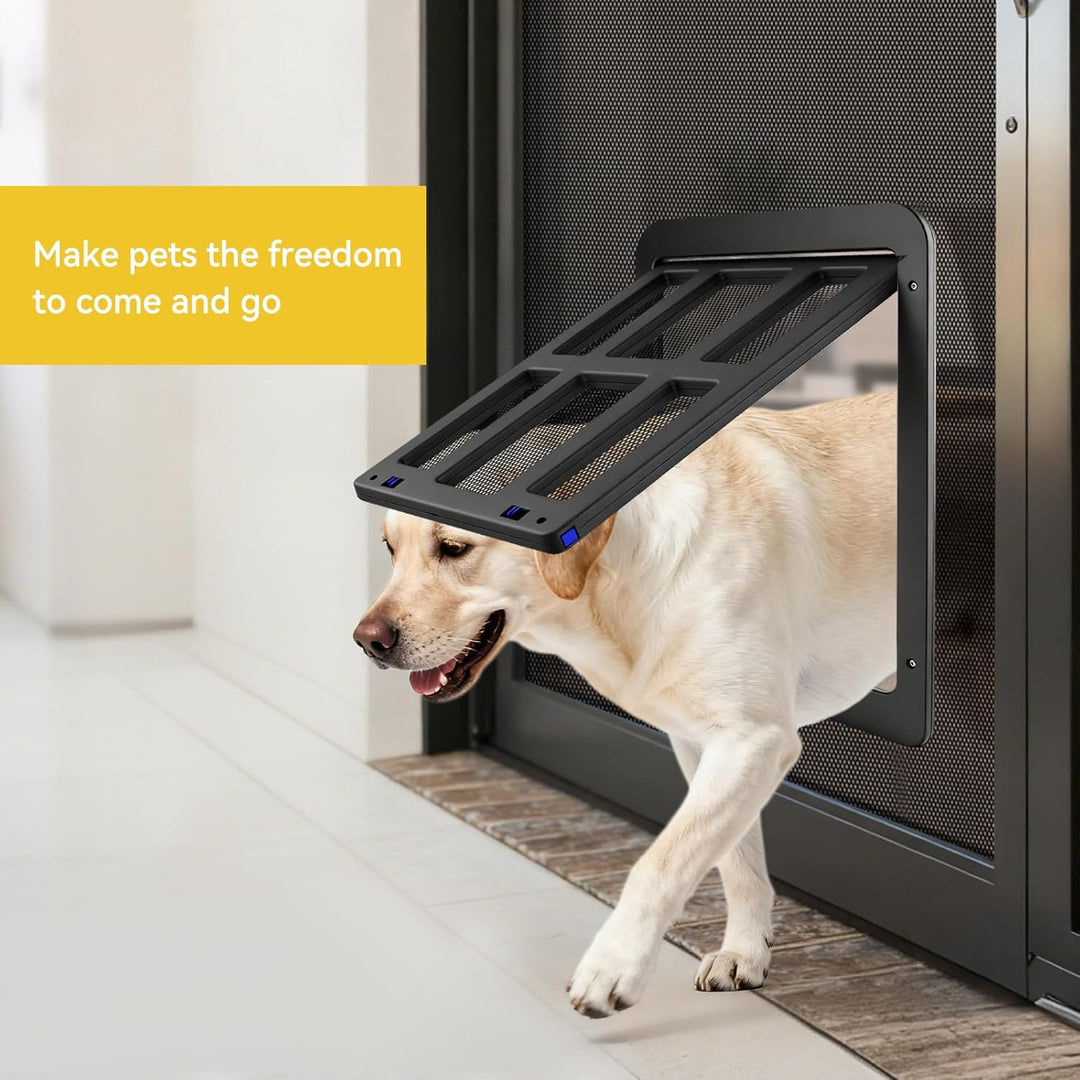 Enjoying Hund Fliegengittertür Katzentür mit Magnetklappe Abschliessbar Hundetüren für Schiebetür, B