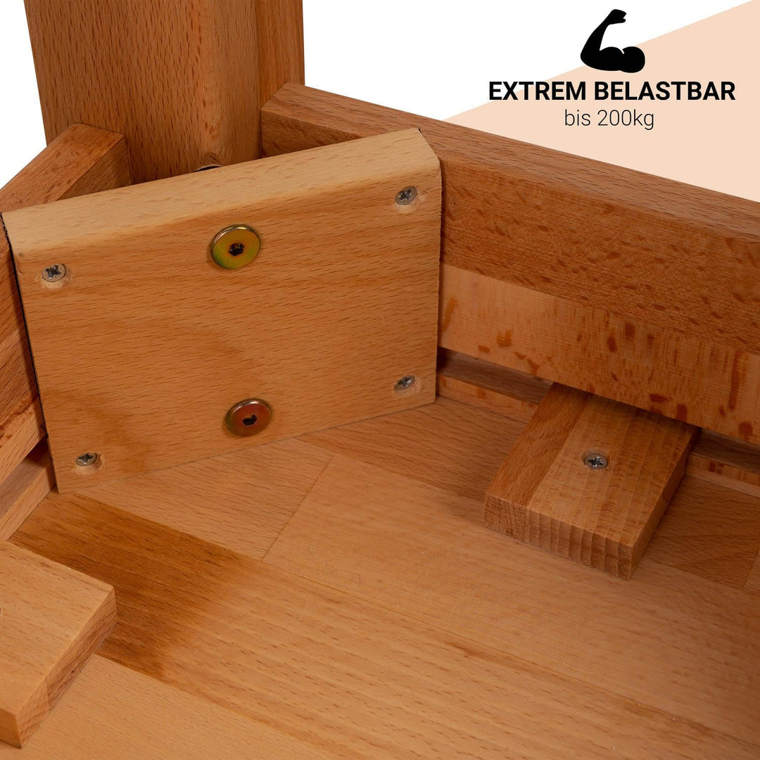 Staboos 2er Set Buche Sitzhocker Holz - Massiv Holzhocker bis 200 kg - Kernbuche Holz Hocker Emma oh