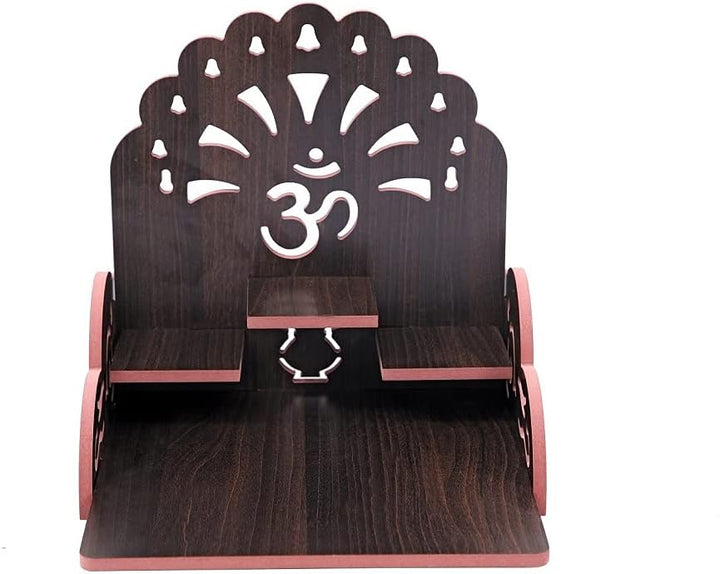 CrazyInk Handgefertigter, schöner Holz-Tempel für Zuhause und Büro, Motiv: Pooja Mandir (Multi.9, 25