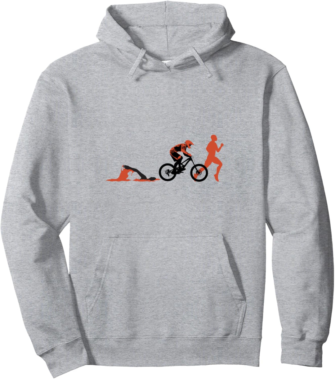 Triathlon Swim Bike Run Triathlet Spruch Geschenk Schwimmen Pullover Hoodie