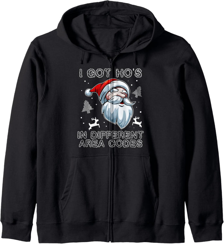 I Got Hos in Different Area Codes Weihnachtsmann Santa Xmas Kapuzenjacke