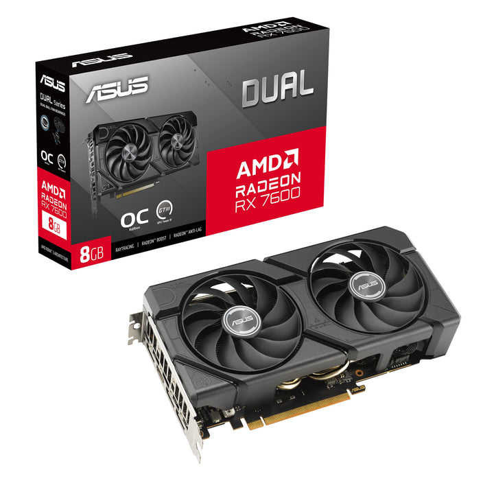 ASUS Dual Radeon RX 7600 EVO OC Edition 8GB GDDR6 Gaming Grafikkarte (AMD Radeon RX7600, PCIe 4.0, 1