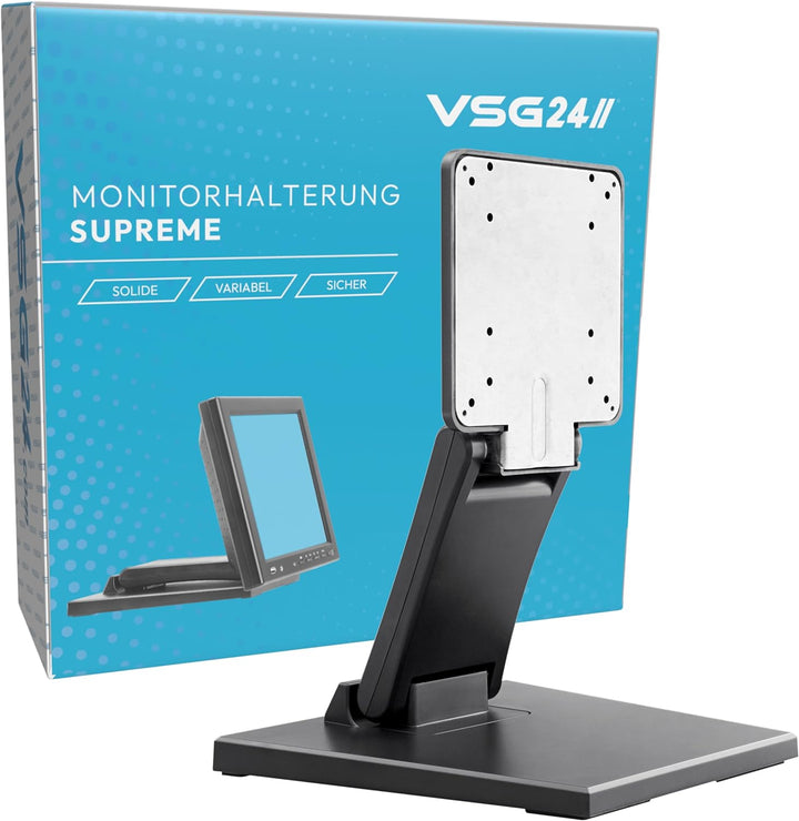 VSG24 Supreme Flexible Monitor Halterung, Stabile VESA 100x100 Tischhalterung, Bildschirm Standfuss