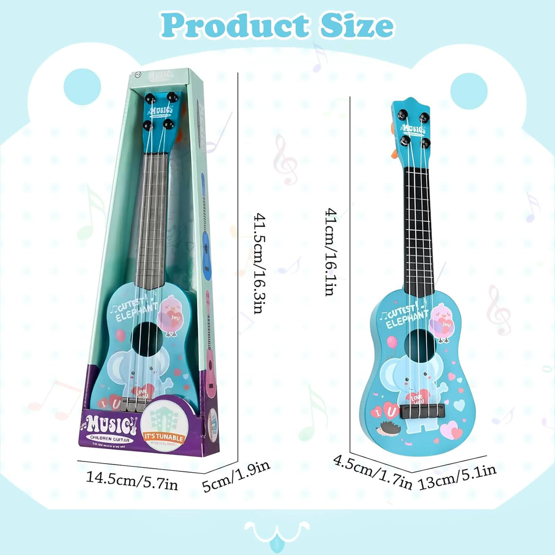 42cm Kindergitarre Mit 4 verstellbaren Saiten Ukulele Gitarre Spielzeug für Kleinkinder Anfänger Jun