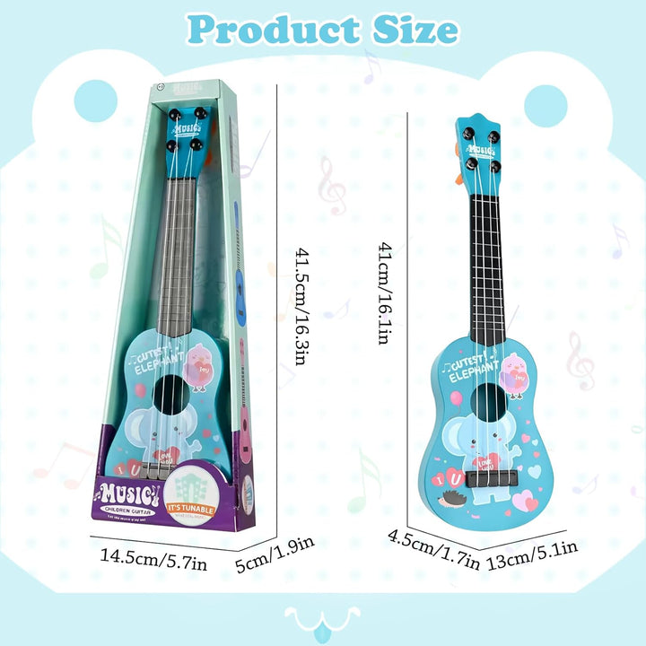 42cm Kindergitarre Mit 4 verstellbaren Saiten Ukulele Gitarre Spielzeug für Kleinkinder Anfänger Jun
