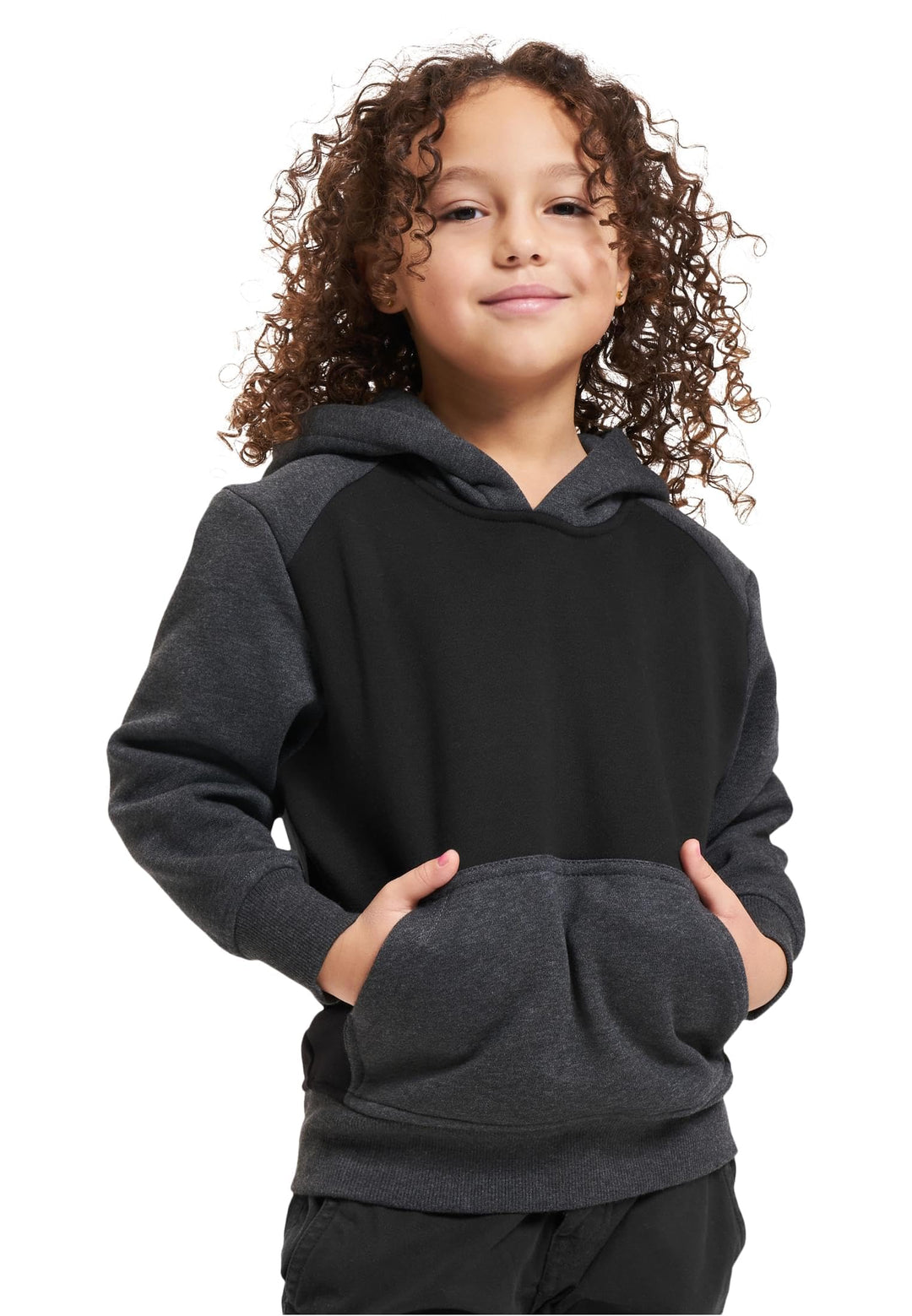 Urban Classics Herren Boys 2-Tone Fake Raglan Hoody M Black/Charcoal, M Black/Charcoal