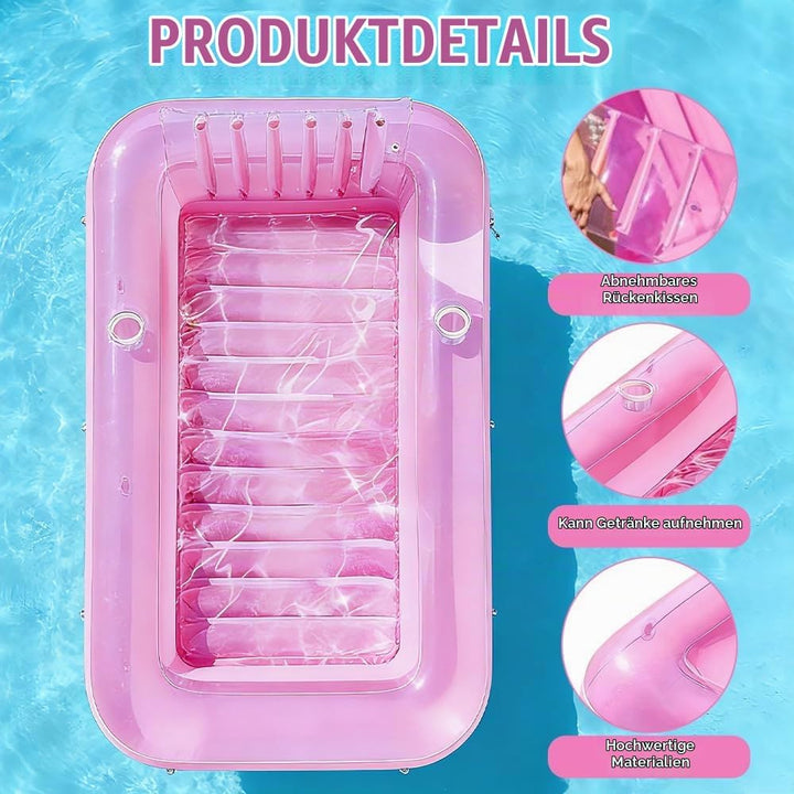 178x116cm Aufblasbare Tanning Pool mit Kühler Aufblasbarer Sonnenpool, Tanning Pool Luftmatratzte Po