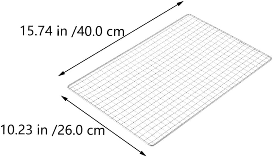 2 Stück Grillrost Edelstahl Quadratisches Grillgitter 40x26cm 48x30cm Outdoor Grillmatte für Gemüse