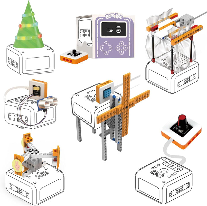 MatataStudio Inventor Kit für Vincibot Roboter mit 7*Baustile, 5*Elektronikmodule, 1*Modulanschluss