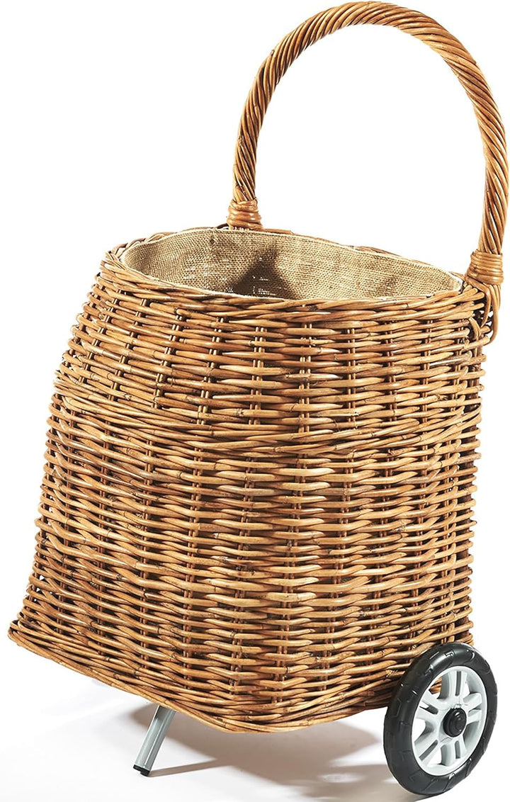 Kaminholzwagen mit Rollen Brennholzwagen - aus Rattan lacak